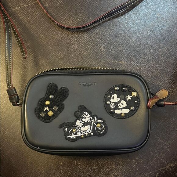 Coach Limited Edition Mickey Mouse Patch Patricia Leather Crossbody Bag - Picture 1 of 10